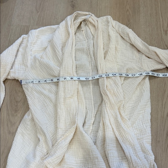 Cotton Flower S/M Lightweight Gauze Open Cardigan - Cream - Picture 4 of 6